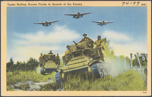 Tanks rolling across fields in search of the enemy