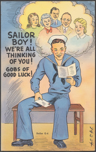 Sailor boy! We're all thinking of you! Gobs of good luck!