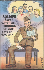 Soldier boy! We're all thinking of you! Lots of good luck!