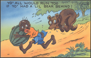 Yo' all would run too if yo' had a 'lil bear behind!