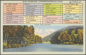 Busy person's correspondence card