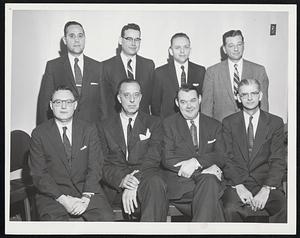 Election at 48th Annual Meeting of Boston Food Brokers Association at Hotel Somerset yesterday installed these men in office. Seated (left to right) David E. Alper, first vice president; Robert G. Abbott, president; Sheldon S. Kelley, second vice president; Paul L. Beane, secretary-treasurer. Standing (left to right) Albert A. Zilen, Herbert D. Mordecai, William M. Knott, William G. McInerney, directors.