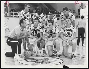 Basketball B.C. Cousy, 42 Bob Madigan. 22 Ed Hockenbury. 32 George Fitzsimmons. Rear 20 Jerry Power 30 John Austin 40 Bob Ward 54 John Ezell