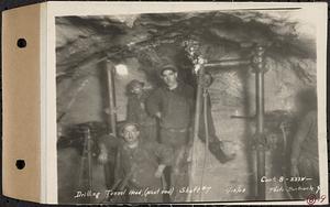 Contract No. 8, Sinking Shafts 6 and 7 for Wachusett-Coldbrook Tunnel, Rutland, drilling tunnel head (west end), Shaft 7, Rutland, Mass., Jan. 13, 1928