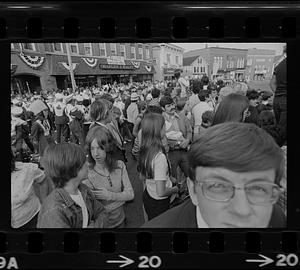 Crowd waiting for President Ford in Exeter, New Hampshire