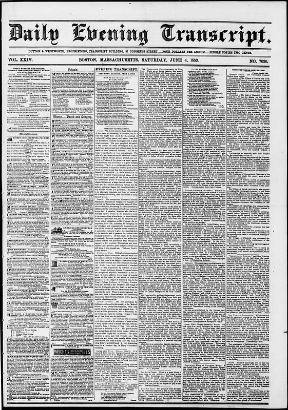 Daily Evening Transcript. June 04, 1853 - Digital Commonwealth