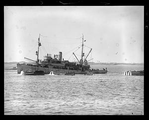 Tug Falcon raising the sub S-4 off Provincetown