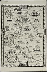 Map of Plymouth, Kingston and Duxbury shewing landmarks of ye olde dayes