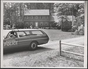 Home of Barbara Anderson, 15-year-old girl missing since Sunday, as a Boxford Police cruiser leaves the grounds