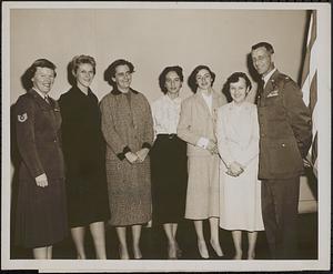 T/Sgt. Helen Wilson, Leona L. Blake, Mariel J. Adams, Priscilla A. Fontes, Theresa A. Ford, Arlene L. Waters, Maj. Roger F. Collins
