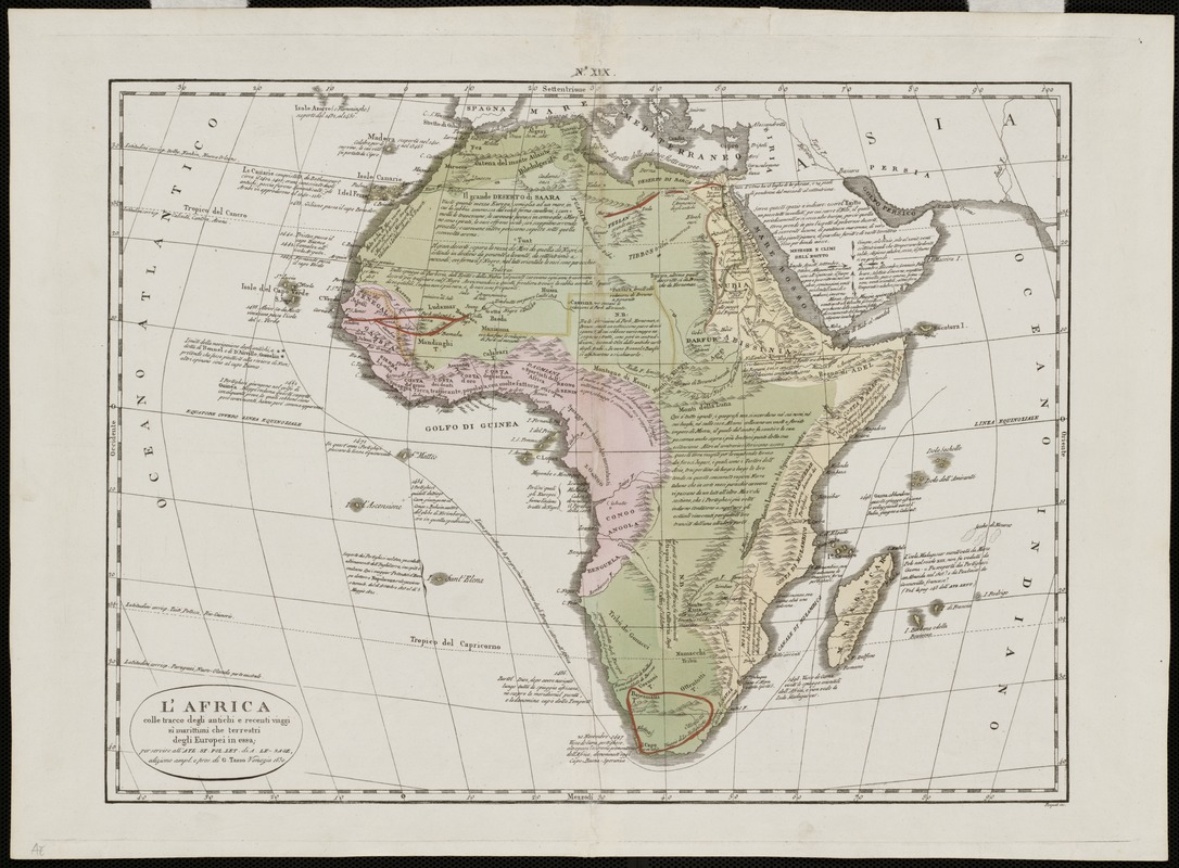 L'Afrique, colle tracce degli antichi e recenti viaggi si marittimi che terrestri degli Europei in essa