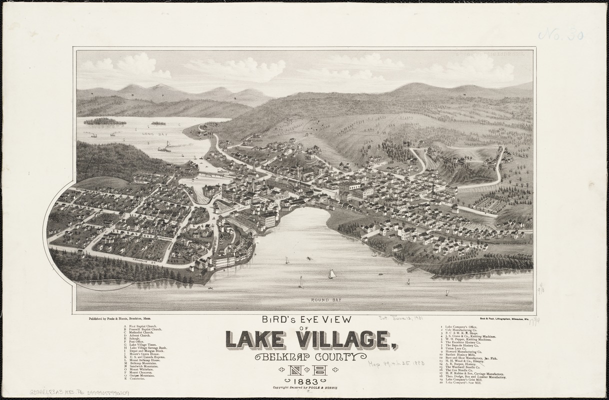 Bird's eye view of Lake Village, Belknap County, N.H