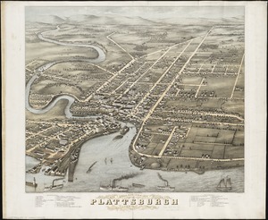 Bird's eye view of Plattsburgh, Clinton Co., New York 1877