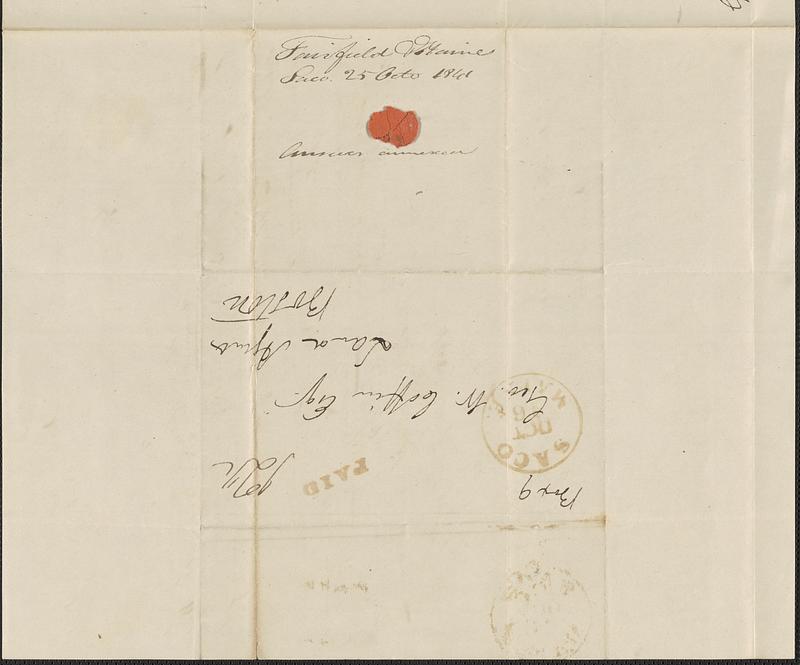 Fairfield & Haines to George Coffin, 25 October 1841 - Digital Commonwealth