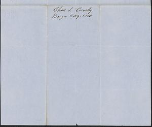 Charles S. Crosby to Samuel Warner, 9 October 1851