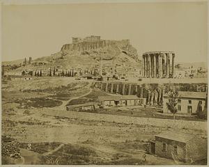 Athens, the Acropolis (or Citadel) with the Temple of Zeus Olympius on the right