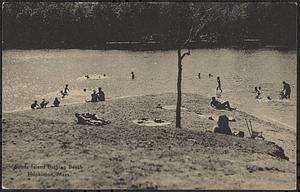 Photo postcard of Sandy Beach bathing scene
