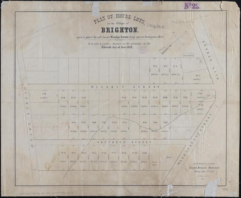 Plan of house lots in the village of Brighton