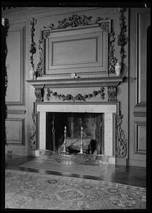 Detail, mantlepiece, "Great Hall" banquet room, Jeremiah Lee Mansion, Marblehead