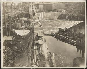 New dam under construction, Nashua River