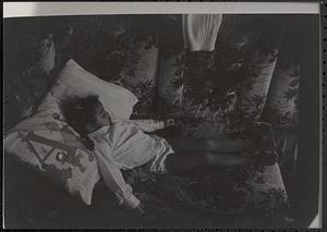 Girl sleeping on a couch