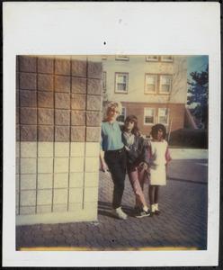 Susan Richards, posing with April Postell and one other girl in Washington Elms