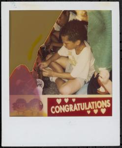 Boy sitting cross-legged