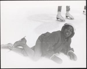 Ice skater making a silly face