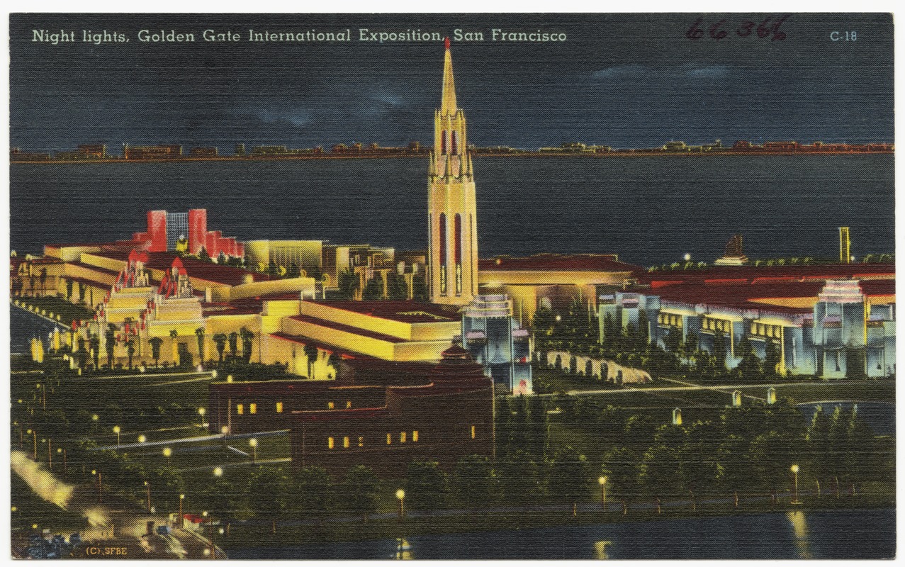 Night lights, Golden Gate International Exposition, San Francisco