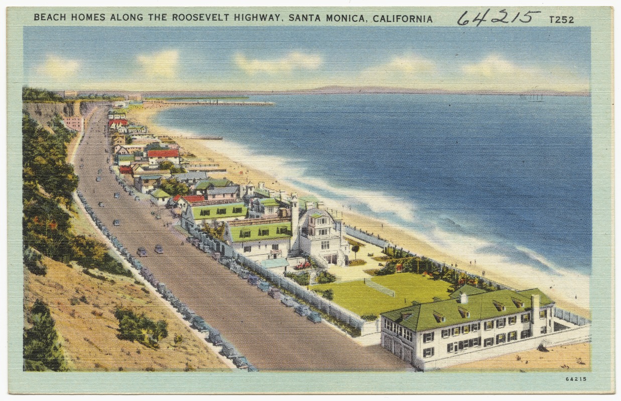 Beach Homes Along the Roosevelt Highway, Santa Monica, California