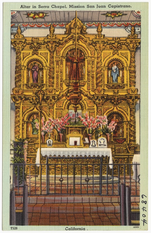 Altar in Sierra Chapel, Mission San Juan Capistrano, California