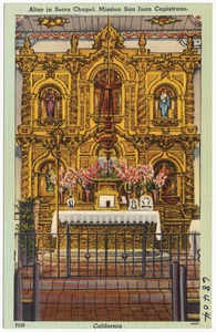 Altar in Sierra Chapel, Mission San Juan Capistrano, California