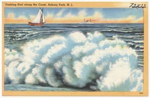 Dashing surf along the coast, Asbury Park, N. J.
