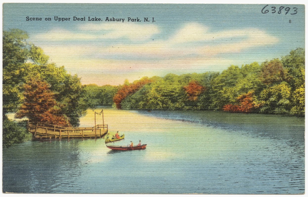 Scene on upper Deal Lake, Asbury Park, N. J. Digital Commonwealth