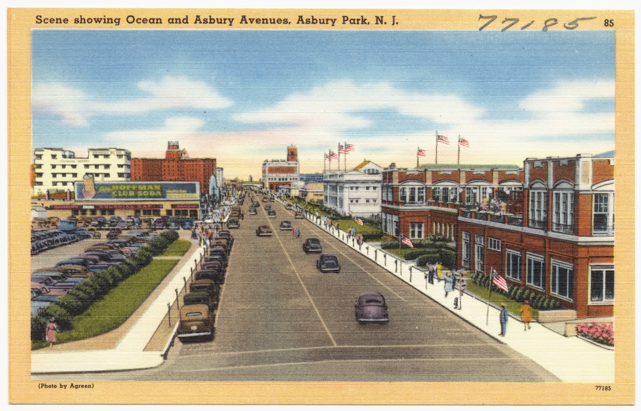 Scene showing Ocean and Asbury Avenues, Asbury Park, N. J.
