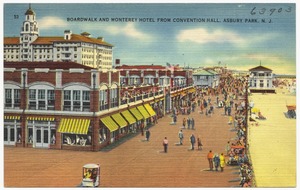 Boardwalk and Monterey Hotel from convention hall, Asbury Park, N. J.