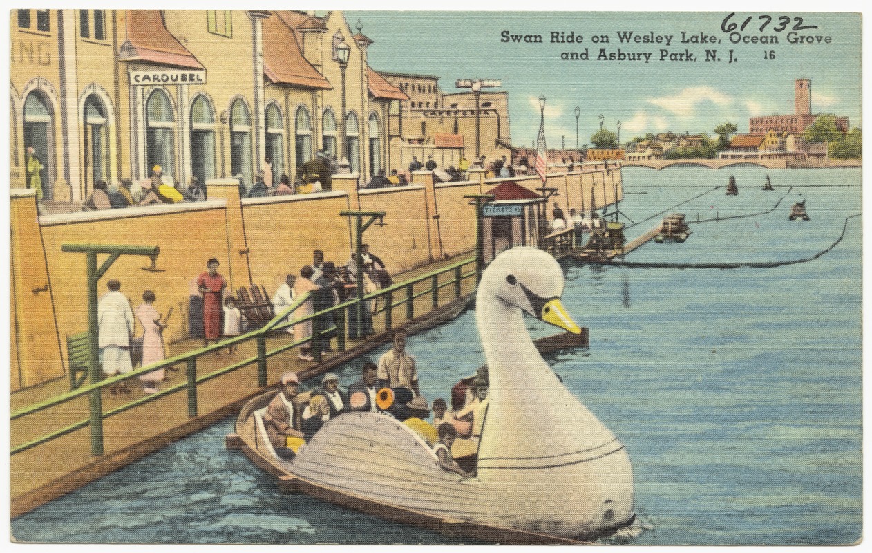 Swan ride on Wesley Lake, Ocean Grove and Asbury Park, N. J.