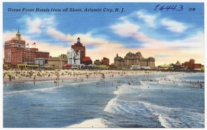 Ocean front hotels from off shore, Atlantic City, N. J.