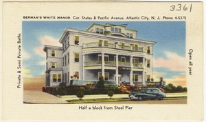 Berman's White Manor, Cor States & Pacific Avenue, Atlantic City, N.J., phone 4-5375