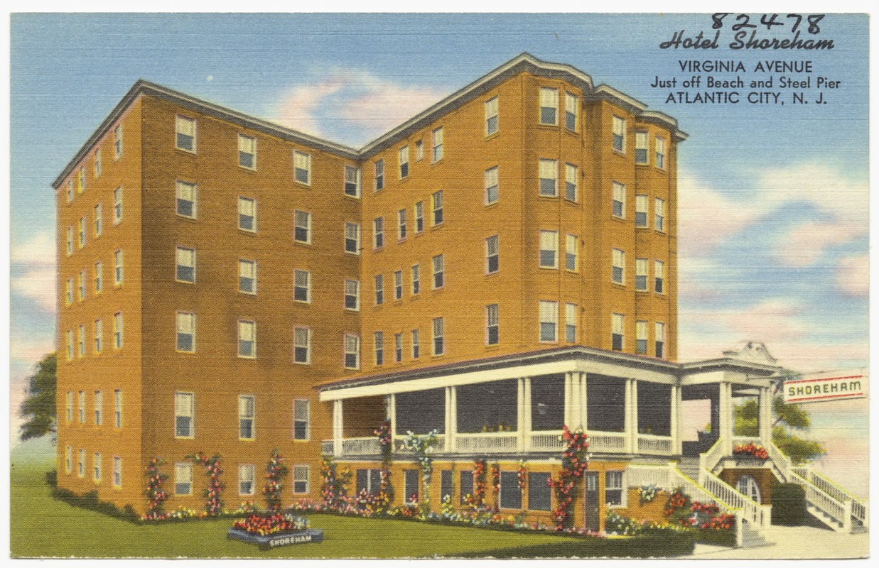 Hotel Shoreham, Virginia Avenue, just off beach and Steel Pier, Atlantic City, N.J.