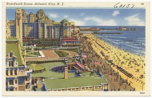 Boardwalk scene, Atlantic City, N. J.