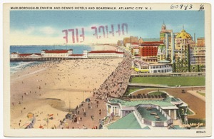 Marlborough-Blenheim and Dennis Hotels and boardwalk, Atlantic City, N. J.