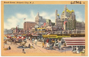 Beach scene, Atlantic City, N. J.