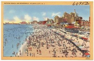 Bathing beach and boardwalk, Atlantic City, N. J.