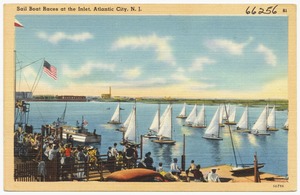Sail boat races on at the inlet, Atlantic City, N. J.
