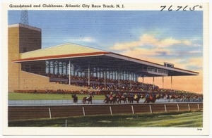 Grandstand and clubhouse, Atlantic City, Race Track, N. J.