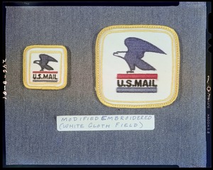 U.S. mail, modified embroidered (white cloth field)