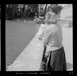 Looking out over water