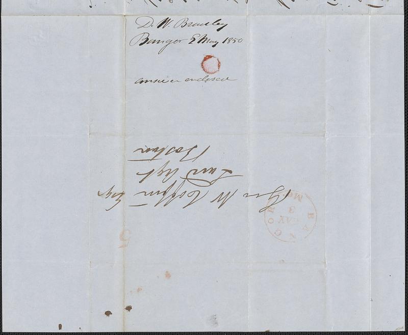 David W. Bradley to George Coffin, 2 May 1850 - Digital Commonwealth