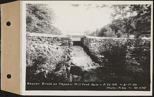 Beaver Brook at Pepper's mill pond dam, Ware, Mass., 8:35 AM, Jun. 17, 1936